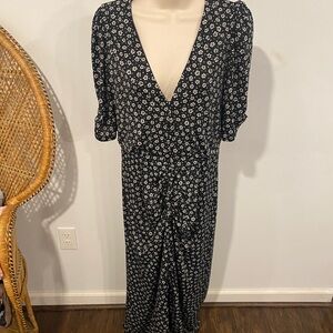 AFRM Black and White Floral Long Sleeve Dress